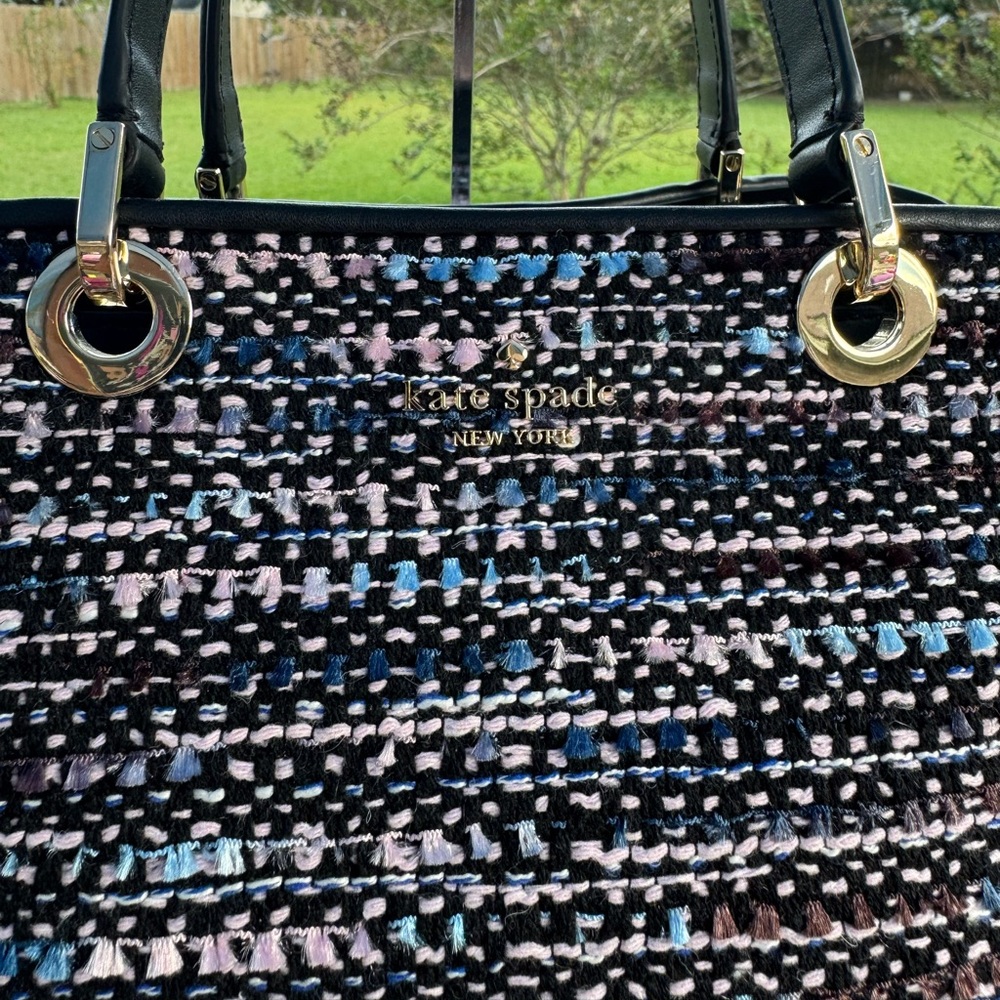 Kate Spade Carey Tweed Sullivan Satchel With Detachable Crossbody Strap - Picture 2 of 11